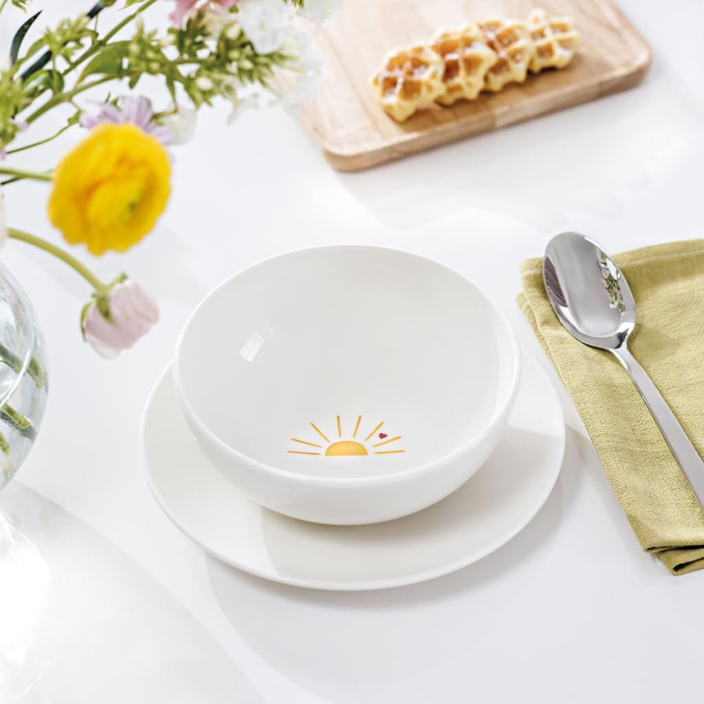 Villeroy & Boch – With Love miseczka do musli Hello Sunshine, miseczka do musli, zup, sałatek, zup ramen lub deserów wykonana z porcelany Premium, można myć w zmywarce i używać w kuchence mikrofalowej