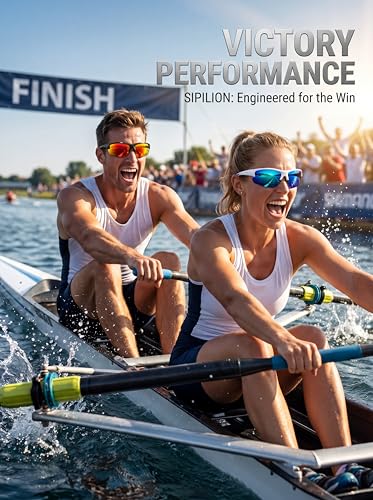 Image of SIPLION Polarized Sunglasses Men Sports: UV400 Protection Anti-Slip Wrap-Around TR90 Frame for Driving Fishing Golf Running