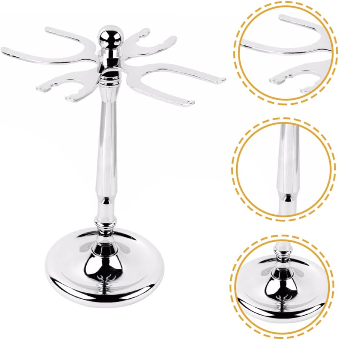 Mikinona Silver Stainless Steel Razor Brush Stand for Shaving Brush