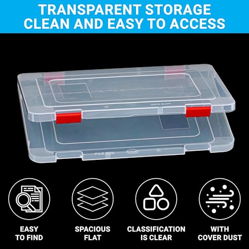 Image of Livzing Plastic Portable File Folder Case | Transparent Documents Paper Lockable Boxes for A4 Sheet, Photos, Magazines, Cards | Filing Storage organizer for Envelopes, Certificates | Office Supplies