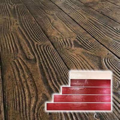 11 Natural Wood Grain Concrete Stamps Set of 5 | Made in USA | Polyurethane Rigid & Flexible Mats, Decorative Wood Plank Texture for Patios, Walkways & Driveways SM 5300/S-5