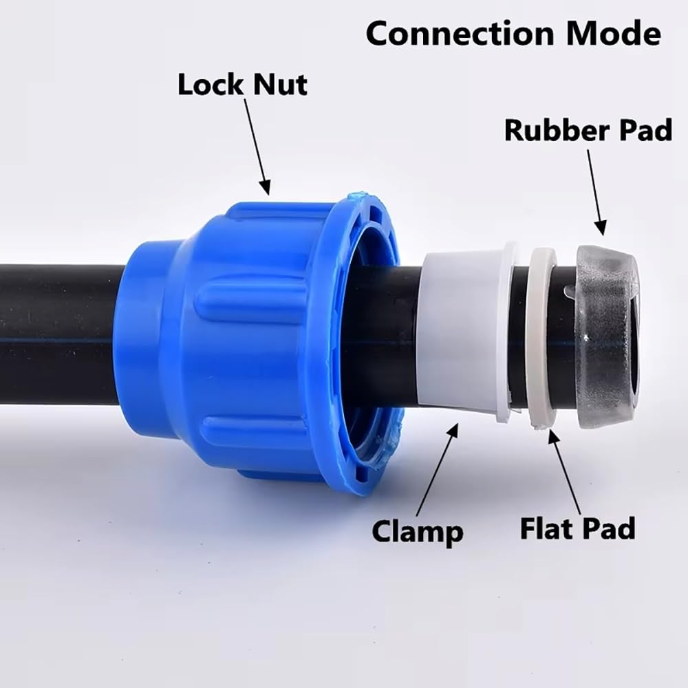Valvola a sfera a 3 vie in PVC PE da 1 pezzo - Connettore rapido a T for irrigazione agricola, raccordi for tubi dell'acqua domestici e industriali(40mm)