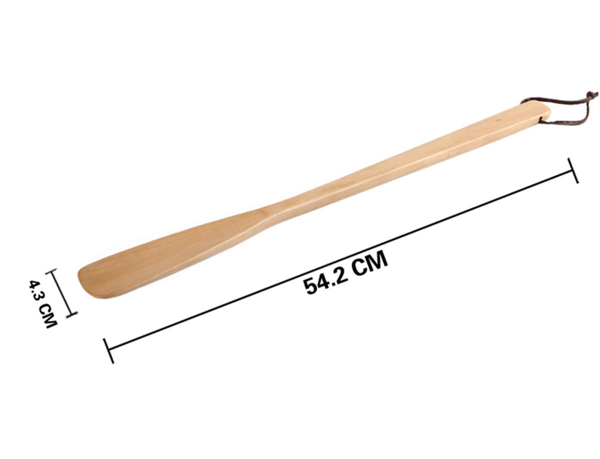 Łapacz do butów, Drewniana łyżka do butów z długą rączką, 54 cm