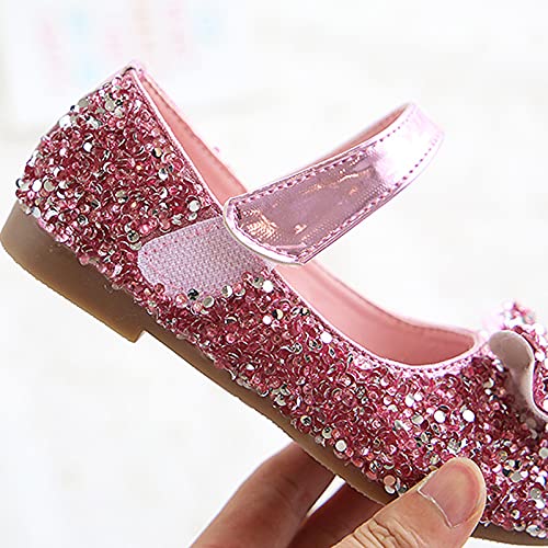 Girls Elegant Shoes Bow Sequins Ankle High Heel Shoes Kids Non Slip Birthday Party Lightweight Sandals3