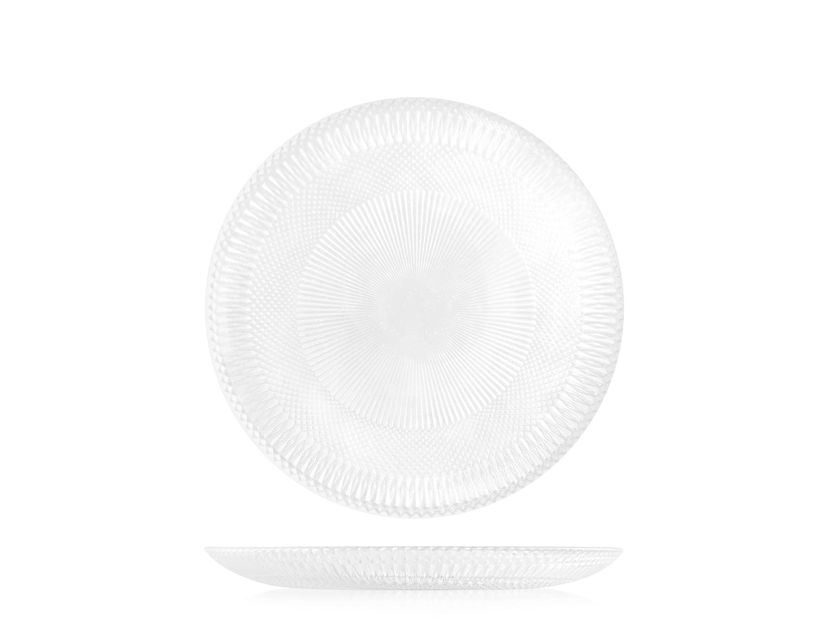 Assiettes à dessert en verre transparent 20,5 cm lot de 6 pièces rondes H&H Glow
