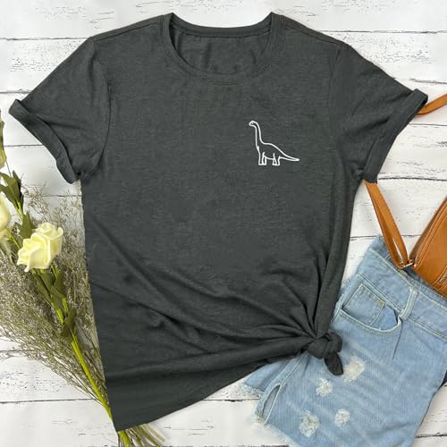 YITAN Women Cute Tops Dinosaur Graphic Tee Shirts2