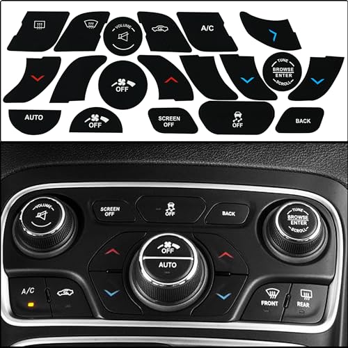 Image of Climate Control Button Decal Kit for Chrysler 200 & 300 2014-2017 - HVAC & Dash Switch Stickers