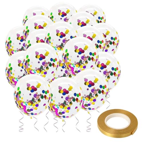 20 Globos De Lentejuelas, 1 Rollo De Cinta, Globos Para Decoración De Bodas, Globos De Látex Para Fiestas, Globos De Confeti De Colores