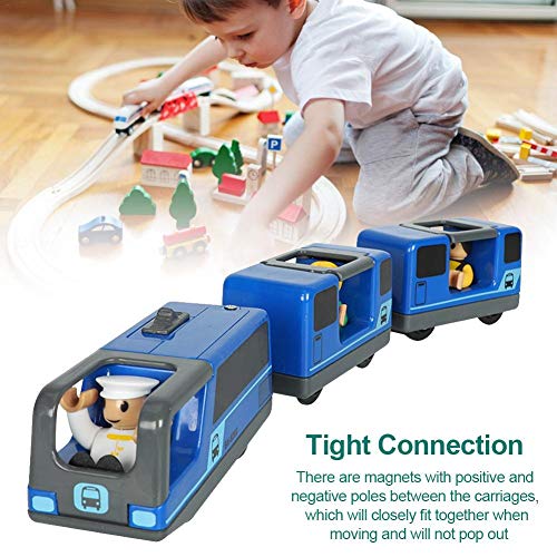 chinejaper Kinder Zug Elektrische Eisenbahn, Bateriebetriebene Lokomotive Magnetisch, Kombinierbar Mit Holzeisenbahn… – Bild 6