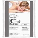 ForPro Premium Flannel Flat Sheet, White