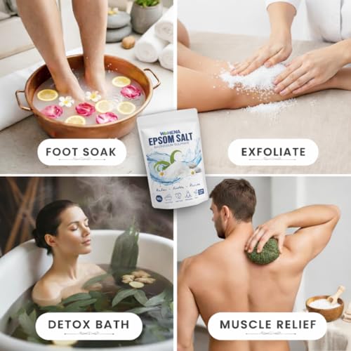 Image of Epsom Salt 900 gm | Pure Magnesium Sulfate for Bath, Muscle Relaxation, Foot Soak, Spa Therapy & Plant Care