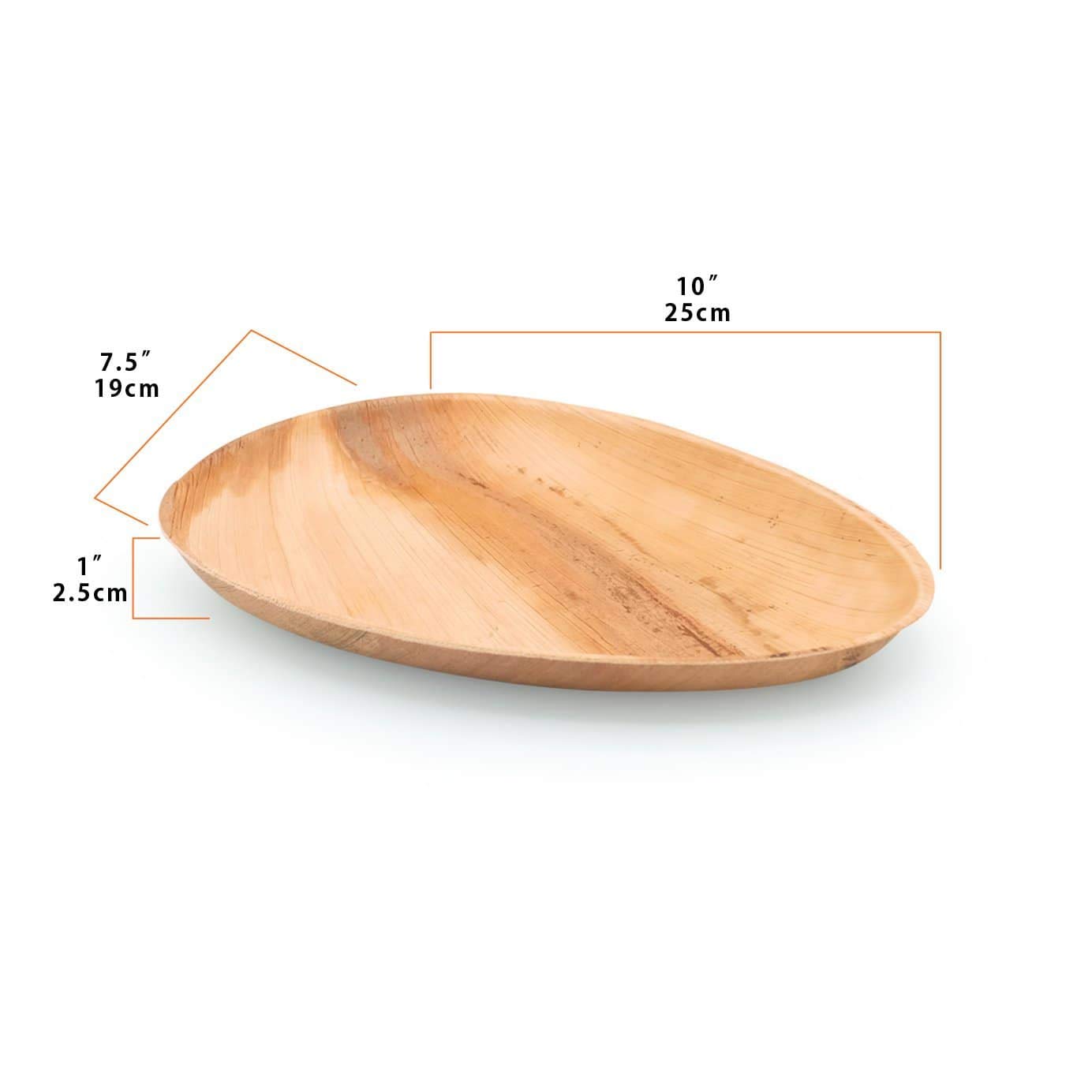 100 Platos Desechables de Hoja de Palma 24cm | Vajilla Desechable Biodegradable 100% Compostable | Estable y Resistente | Perfecto para la fiesta de cumpleaños o boda