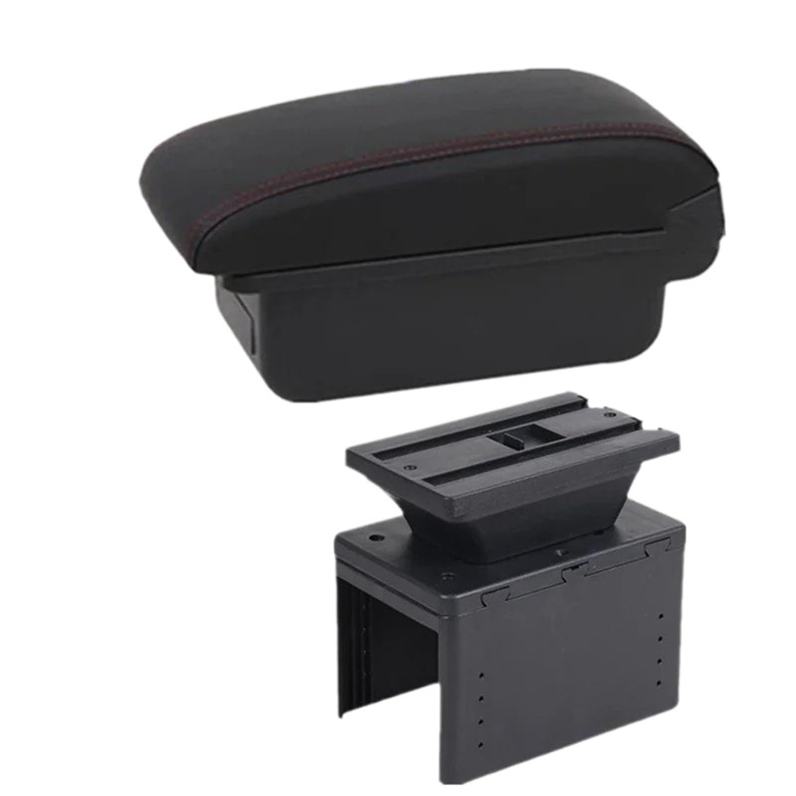 AWGNTQQ Car Armrests For TT Coupe Car Armrest Box Center Storage Interior Retrofit Parts Accessories(A1 red line No USB)
