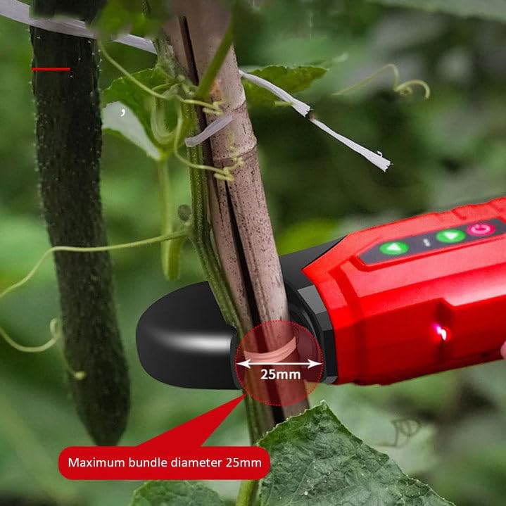 Legatrice elettrica per Piante per UVA, lamponi, pomodori e Verdure da vinificazione, con 2 batterie, Fune Metallica di Ricambio, Nastro per Legare Piante, legatrice per Fili