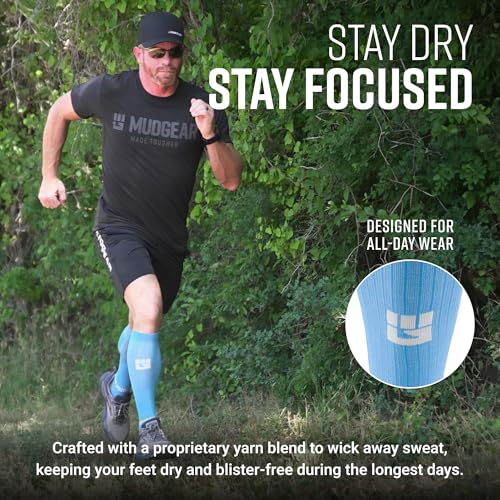 Image of MudGear Graduated Compression Socks, Durable, Sweat-Resistant OCR Performance Socks with Cushioned Footbed, Made in USA