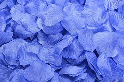 La Tartelette Silk Rose Petals Wedding Flower Decoration (1000 Pcs, Deep Sky Blue)