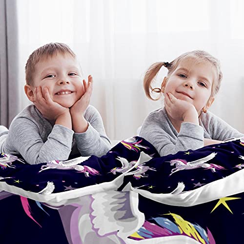 Parure de lit licorne douce marine avec 1 housse de couette et 2 taies Angel Unicorn Star Night