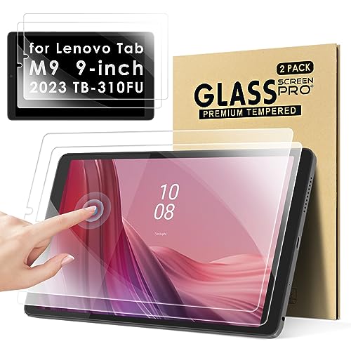 KATUMO [2 Pack Screen Protector compatible with Lenovo Tab M9 9-inch 2023 (TB-310FU/ TB310XU) HD Clear Scratch Resistant Tempered Glass Film,Identify Tablet M9 9" TB-310FU/ TB310XU
