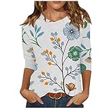 Summer Tops for Women Hypercolor T-Shirts Strapless White Linen Shirt Women Summer Top for Women Casual 3/4 Sleeve Plus Size Birthday Blouses Crewneck Cool Print Pullovers Ladies Green