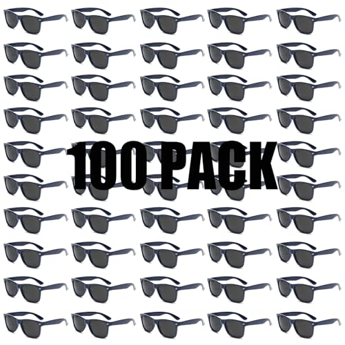 Image of 50 /100 Pack Bulk Sunglasses for Adult Retro 70s 90s Cheap Glasses UV400 Protection (100Navyblue)