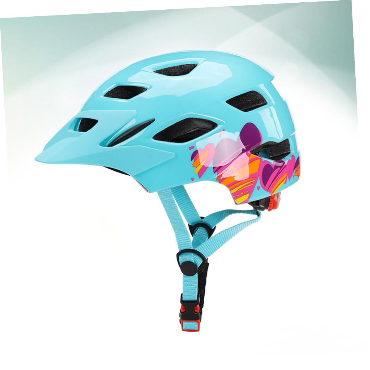 TOYANDONA Casco para Niños Bicicleta y Patinaje, Casco Deportivo Azul Transpirable y Ligero, Luces Led Traseras, Tamaño Ajustado para Seguridad Infantil Scooter y Skate Al Aire Libre