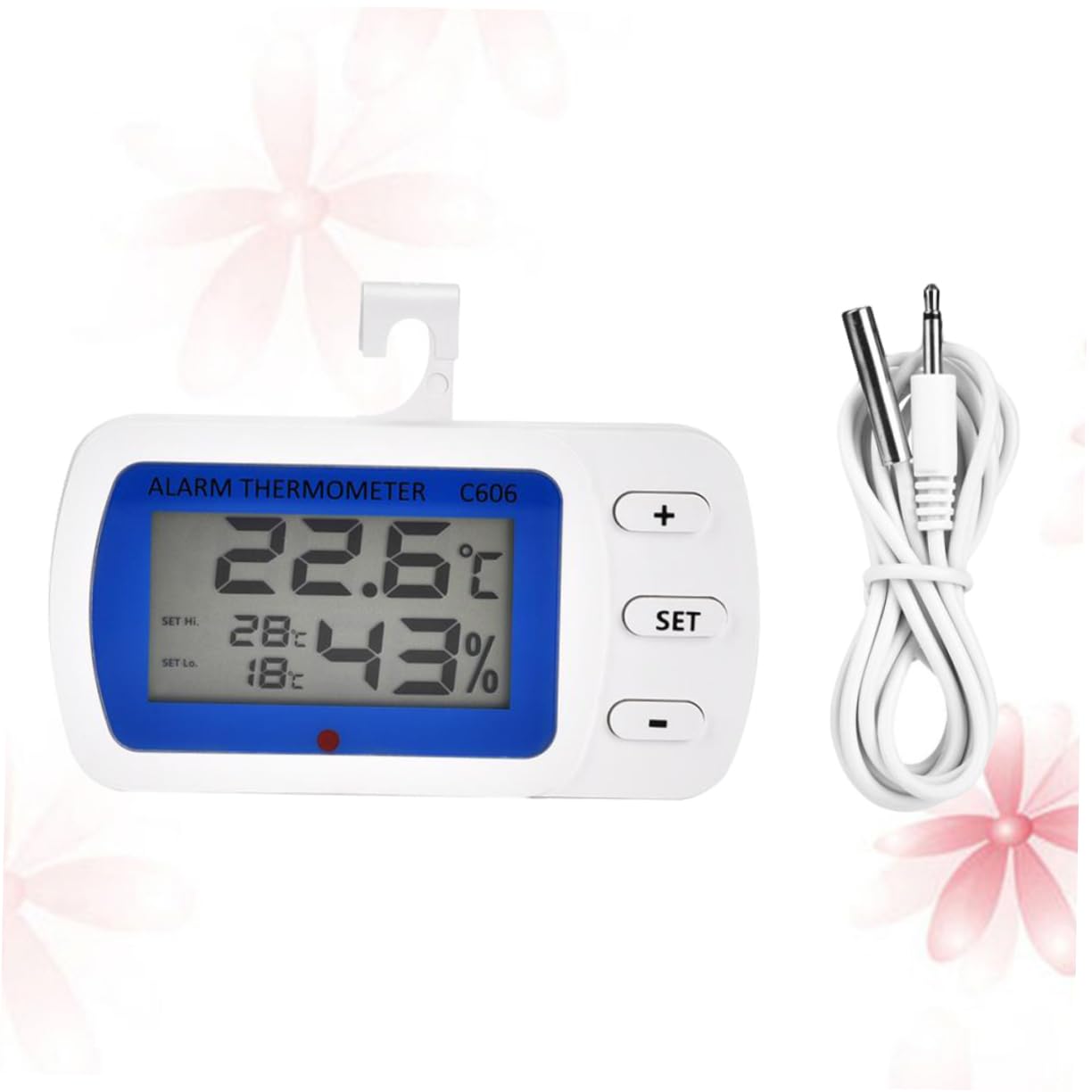 MAGICLULU 2piezas Digital Refrigerador y Congelador Medición De Temperatura Interior y Exterior Alarma De Temperatura Alta y Display Lcd y Azul Para Cocinas y Restaurantes