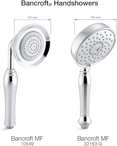 Miniatura 8 de KOHLER 22163-PB Bancroft - Ducha de mano multifunción con 3 ajustes de pulverización, 2.5 GPM, latón pulido vibrante