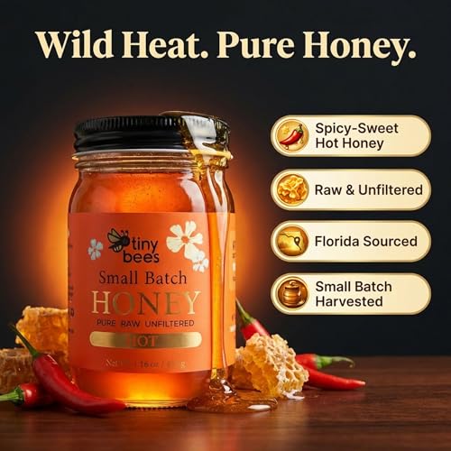 Tiny Bees Miel Cruda Picante 16 oz miniatura 3