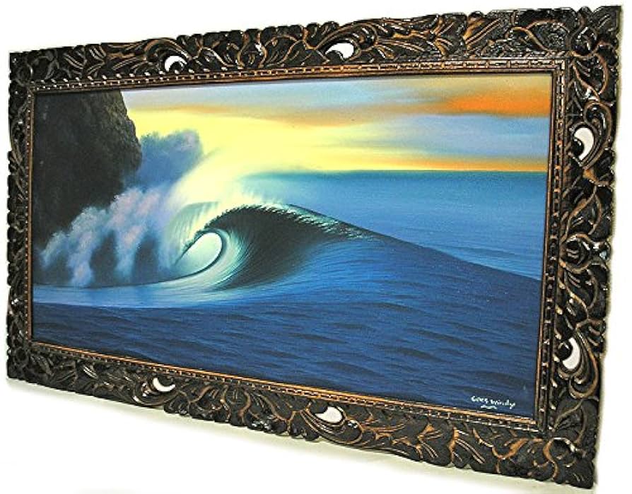 インテリア バリアート 風景絵画 壁掛けアート 絵画 海の絵 海 波 アート 横長 夕日 風景画 インテリア 壁掛け