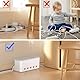 Kabelbox mit Steckdosenleiste Weiß, 5-Fach Mehrfachsteckdose Überspannungsschutz 5 Steckdose und 4 USB, Kabel Organizer Box Steckerleiste Einzeln Schaltbar Schreibtisch Organizer Kabelmanagement Box
