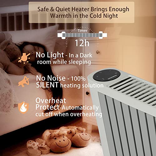 Vilobos Electric Baseboard Heater With Thermostat For Indoor Use, 1500W/900W/600W Energy Efficient Convection Heater Remote Control, Led Digital Display, Overheating & Tip-Over Protection, Safe And Quiet For Bedroom #TOP3