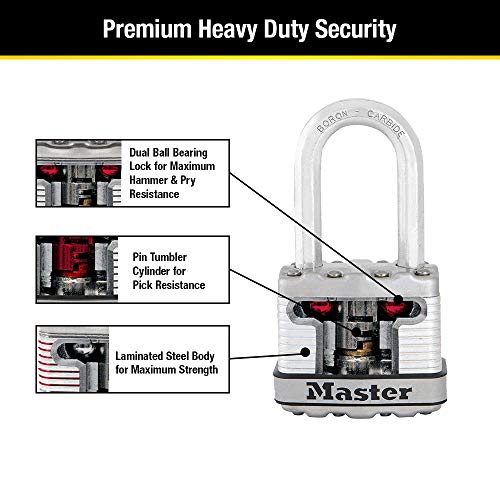Image of Master Lock M1XTLF Magnum Heavy Duty Padlock with Key, 2 Pack Keyed-Alike