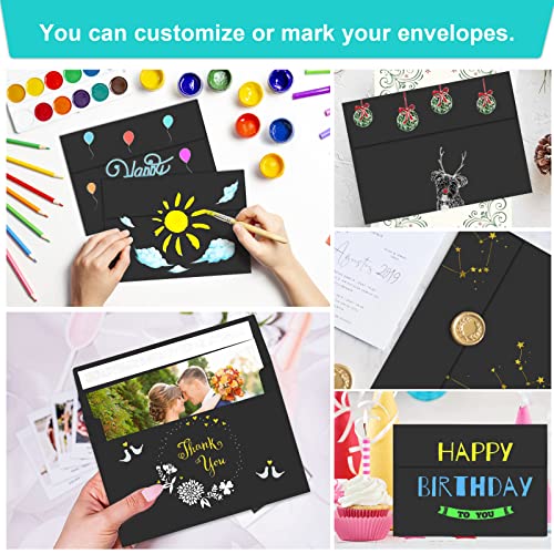 Image of 70 Packs of Invitation Envelopes, A2 Envelopes Black, Postcard Envelopes for 4.5x5.5 Cards, Envelopes for Invitations, Self Seal for Photos RSVP, Greeting Cards
