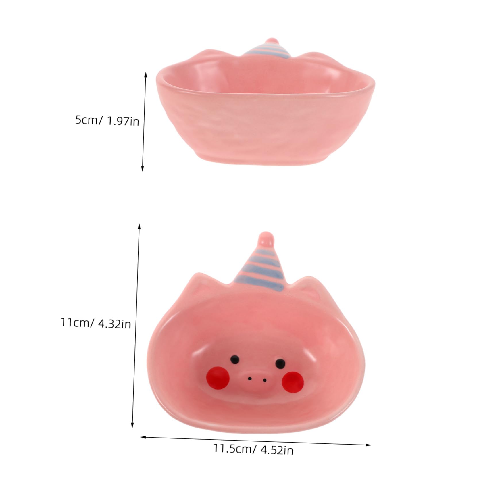 OKUMEYR Cute Sauce Bowl Mini Pie Pan Ceramic Pig Lover Present for Girls Versatile Sauce Dishes for Kitchen