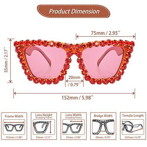 Image of Xpectrum Sparkly Diamond Sunglasses Bling Square Frame Festival Disco Rhinestone Accessories
