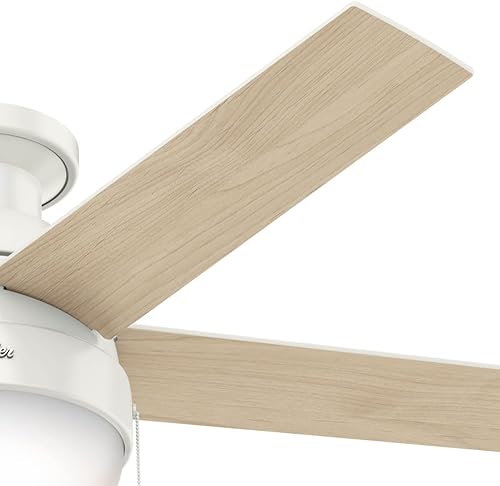 Miniatura 7 de Hunter Ventilador de techo contemporáneo de 46 pulgadas con luz en bronce Premier (renovado) (blanco frío)