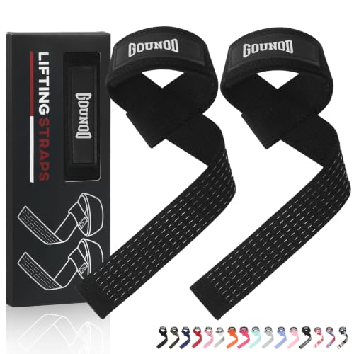SKDK Non-Slip Silicone Lifting Straps for Gym Weightlifting Bodybuilding Xfit Strength Training - Wrist Bands for Women Men (Black-US)