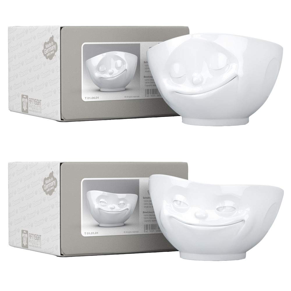 Fiftyeight Schalen Set, 2-er Set glücklich + grinsend Müslischale