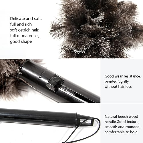 Image of Retractable Ostrich Feather Duster for Cleaning, 15 Inch Fluffy and Natural Feather Duster with Retractable Handle, Reusable Eco-Friendly Handheld Cleaning Supplies(5PCS)