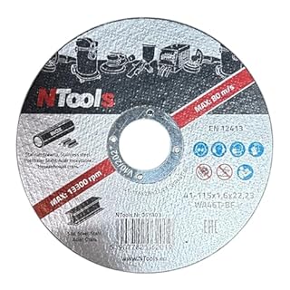 NTools SDC – Dischi da taglio 115 x 1,6 x 22,23 mm, 25 pezzi | Dischi da taglio 115 per ferro, sottili e resistenti, ideali per il taglio di metallo, acciaio e acciaio inossidabile (Inox)