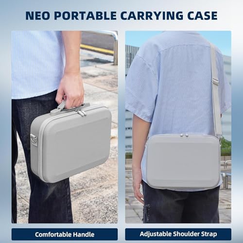 Image of M.G.R.J Carrying Case for DJI Neo Drone, Travel Portable Shoulder Bag for DJI Neo Fly More Combo Drone and RC-N3 Remote Controller Accessories (Hard|PU Leather|Grey)