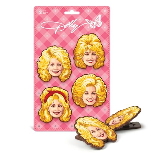 Dolly Parton Bag Clips, Set of 4, BPA-Free Plastic, Dolly-Inspired Iconic Hairstyle Designs, Kitchen...