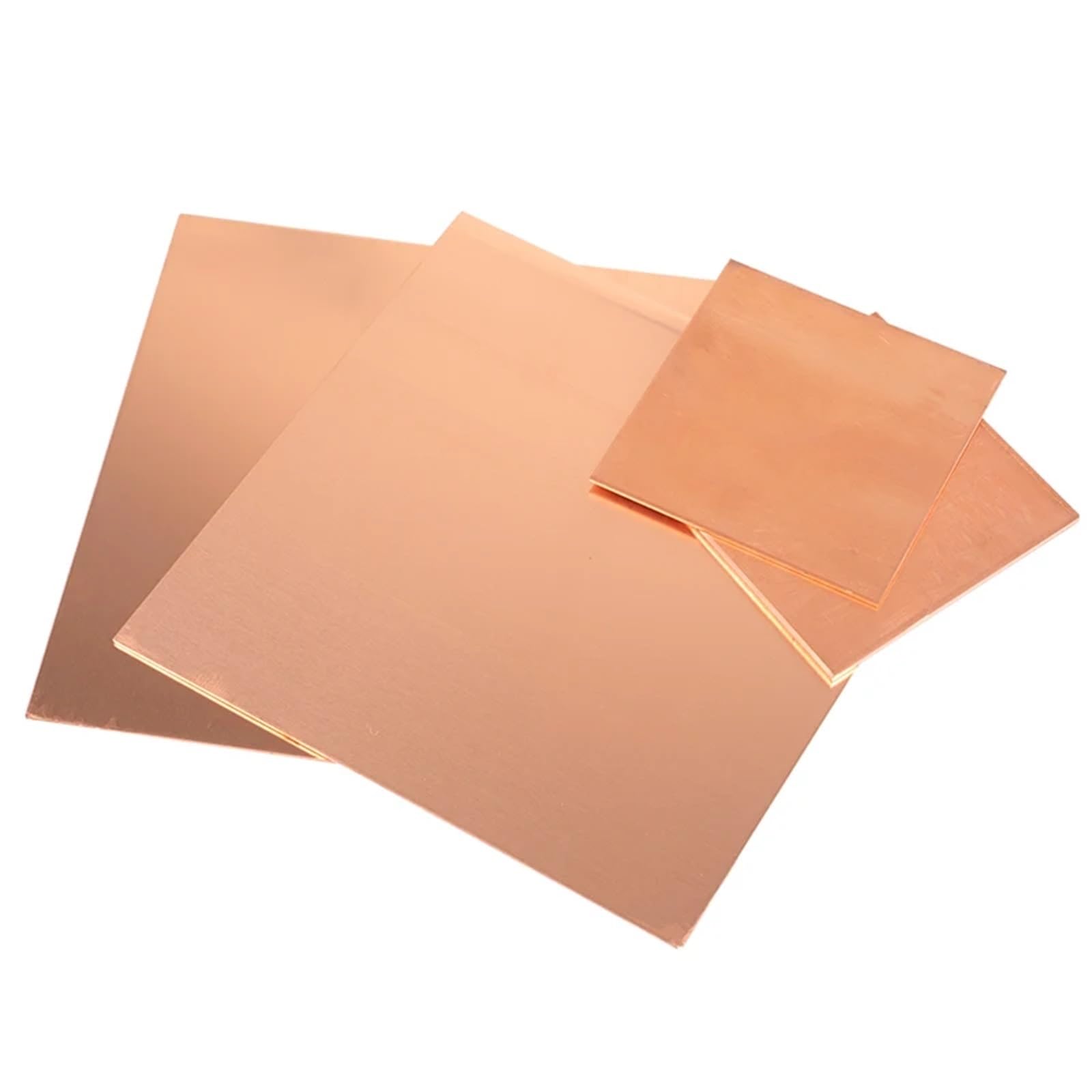 Placa de cobre rojo puro T2 0,3-10 mm espesor y 50-600 tamaño for mecanizado moldes CNC, refrigeración por ariete viruta, arte metálico Adecuado para joyería y manualidades(3MM Thick,150X150MM)