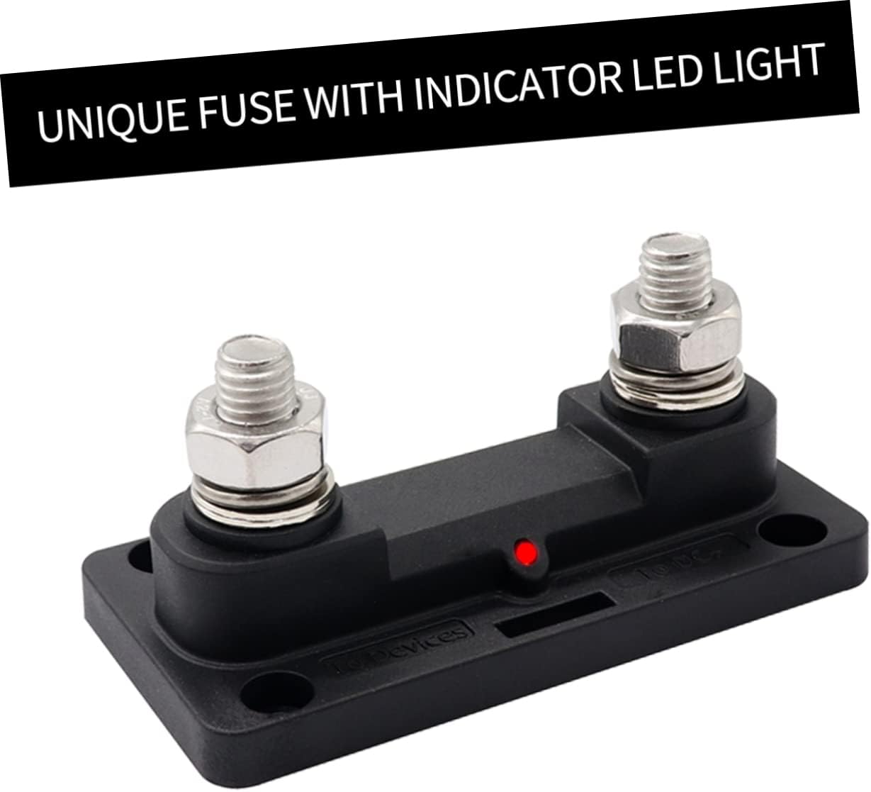 MAGICLULU 300A High Fuse Holder with Indicator Light Black Fuse Holder for Automotive Trucks Buses and Custom Installations Includes Label Stickers