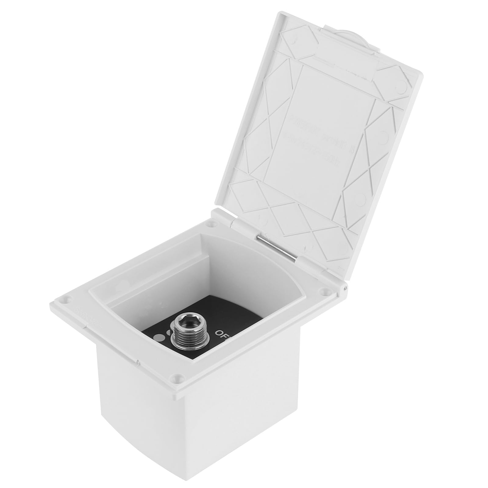 Caja de Ducha Exterior para Caravana, Caja de Ducha Exterior de Interfaz de Entrada Y Salida de Caravana Blanca de 1/2 Pulgada para Caravana, Caravana, Barco, Autocaravana sin Manguera de Ducha/cabeza