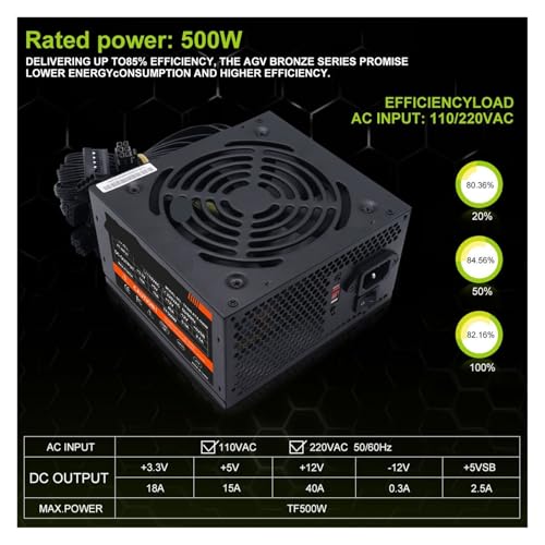 Alimentation PC 500W TF500 bloc de 700W max pour ordinateur fixe - 4