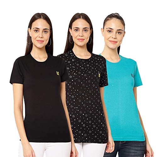 Image of Mack Jonney Round Neck Regular Fit Half Sleeve Women T-Shirt (Pack of 3)-VJ WHST Group 54