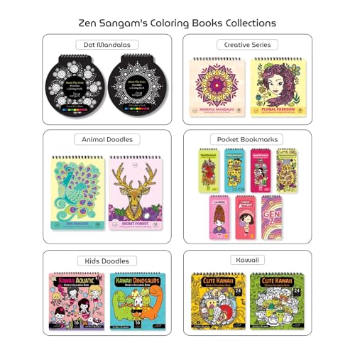 Image of Zen Sangam Motivation Bookmark Coloring Book for Young Adults and Art Passionates - 24 Unique Motivation Designs - Size: 15 x 6.3cm - Handy IPhone size - Cool Gifts - Mind Relaxation & Stress Relief