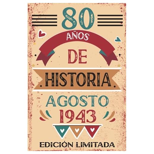 80 Años De Historia Agosto 1943: Libro de visitas, cuaderno, 110 páginas de felicitaciones, idea de regalo, regalo Para la esposa, novia, mujer, La madre