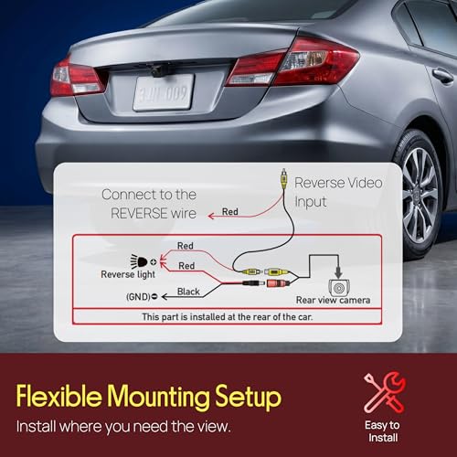 Image of Pyle Backup Camera for Car, Truck, Trailer, RV & Van | HD AHD 720P & CVBS Switchable Reverse Camera | 170 Fisheye Lens | Night Vision & Parking Guidelines | IP68 Waterproof | 12V-24V | Pack-2